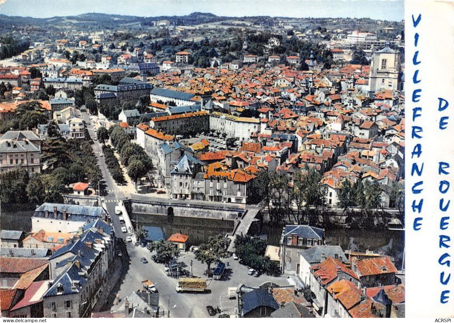 VILLEFRANCHE DE ROUERGUE Vue Generale Aerienne Place De La Republique 28(scan Recto-verso) MA1918 - Villefranche De Rouergue