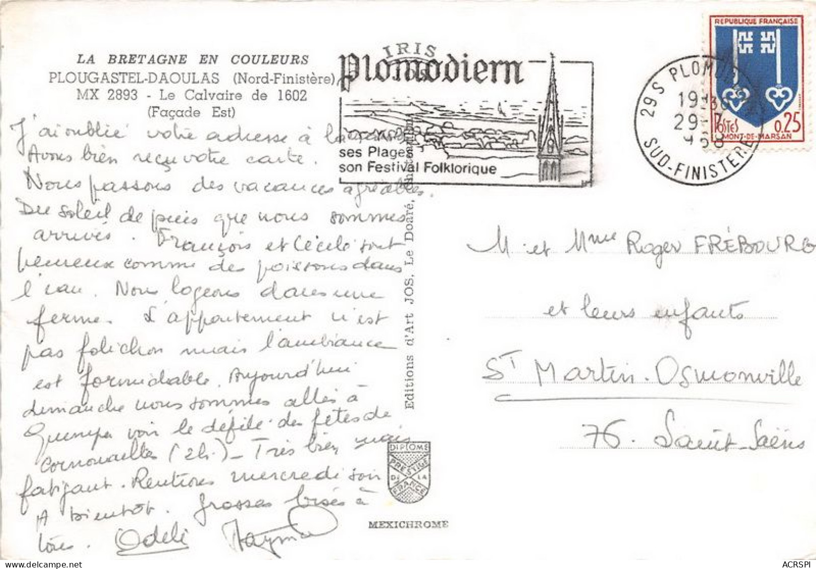 PLOUGASTEL  DAOULAS LE Calvaire De 1502 22(scan Recto-verso) MA1914 - Plougastel-Daoulas