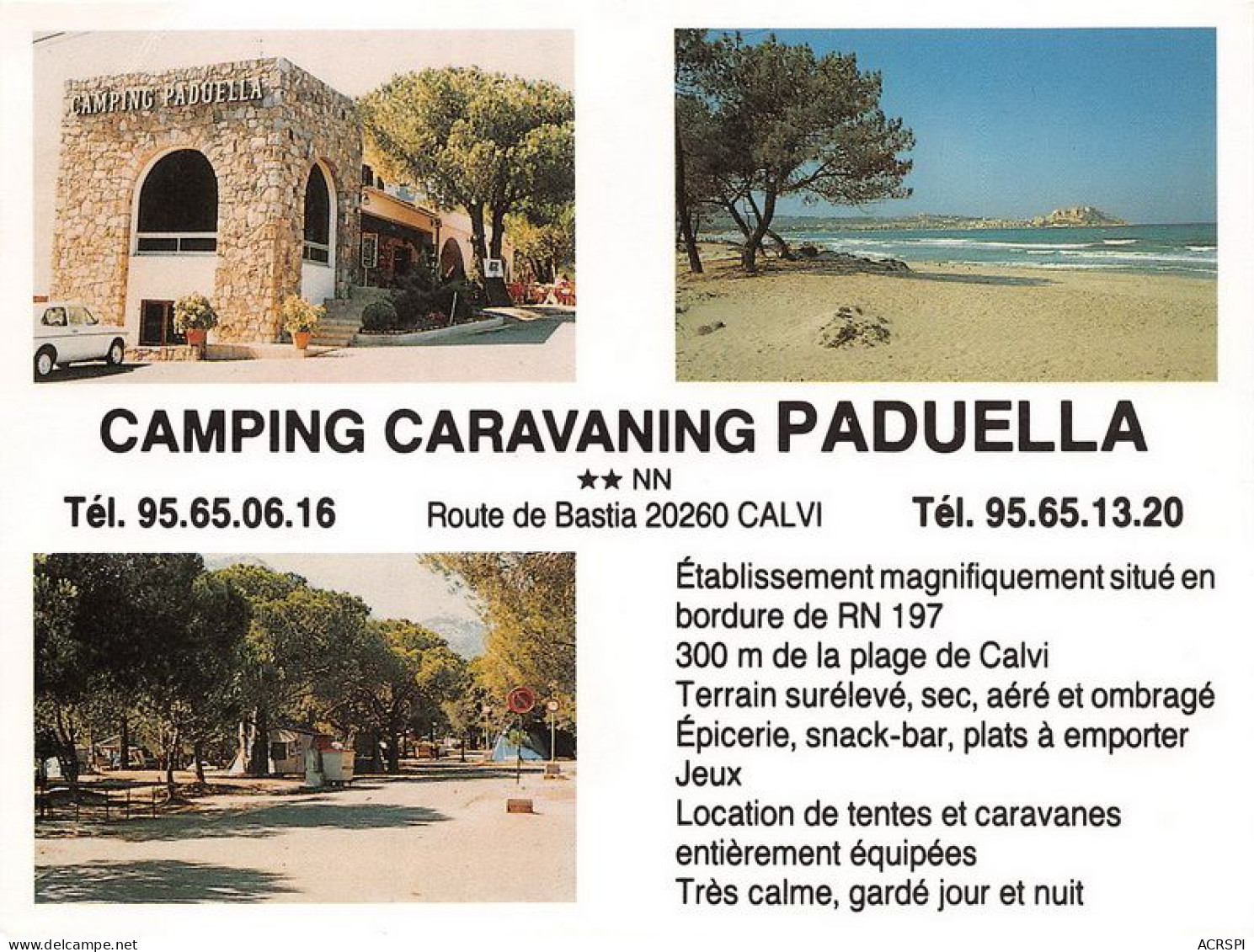 Camping Caravaning PADUELLA Route De Bastia 15(scan Recto-verso) MA1910 - Bastia