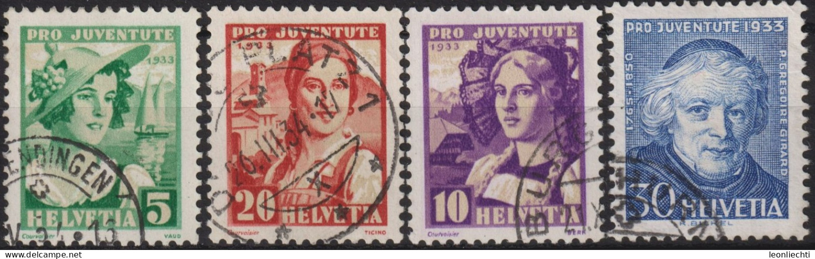 1933 Schweiz / Pro Juventute ° Mi:CH 266-269, Yt:CH 267-270, Zum:CH J65-J68, Schweizer Trachten Und Grégorie Girards - Used Stamps