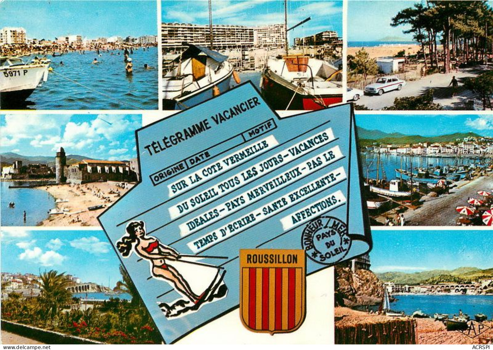 ROUSSILLON  Telegramme Souvenir De La Cote VERMEILLE  28   (scan Recto-verso)MA1930Ter - Roussillon
