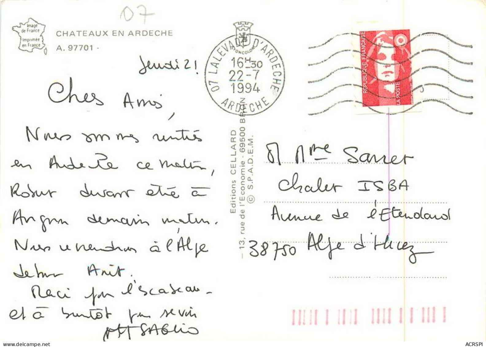 Chateaux En Ardeche Largentiere Ventadour Vogue Boulogne  13  (scan Recto-verso)MA1929Bis - Largentiere