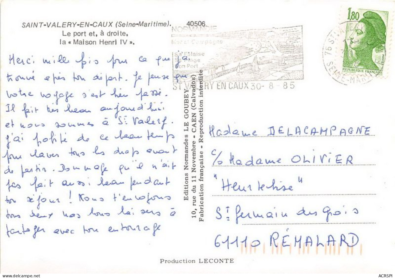 SAINT VALERY EN CAUX Le Port Et A Droite La Maison HenrI Iv 23(scan Recto-verso) MA1927 - Saint Valery En Caux