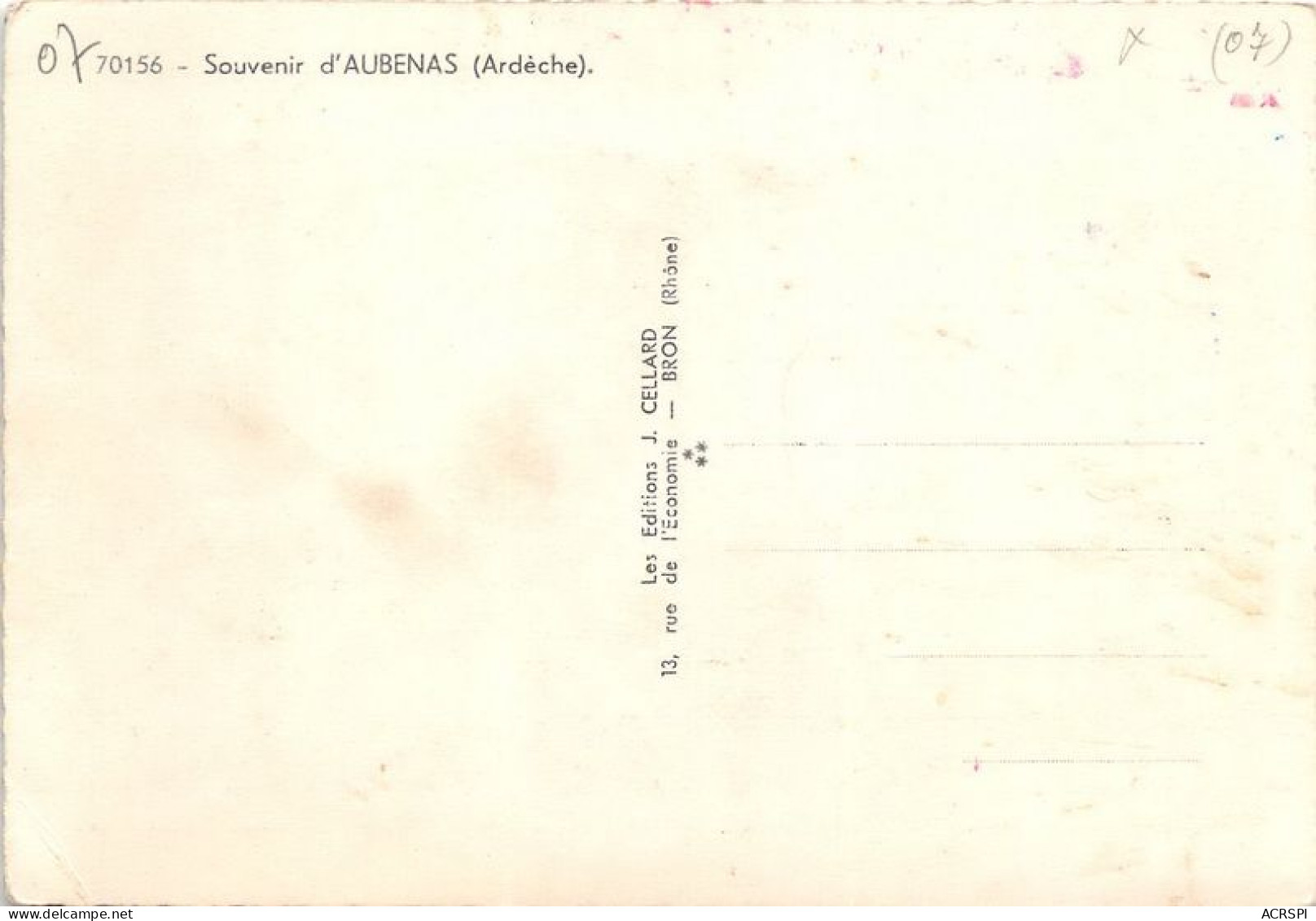 AUBENAS Souvenir 10(scan Recto-verso) MA1925 - Aubenas