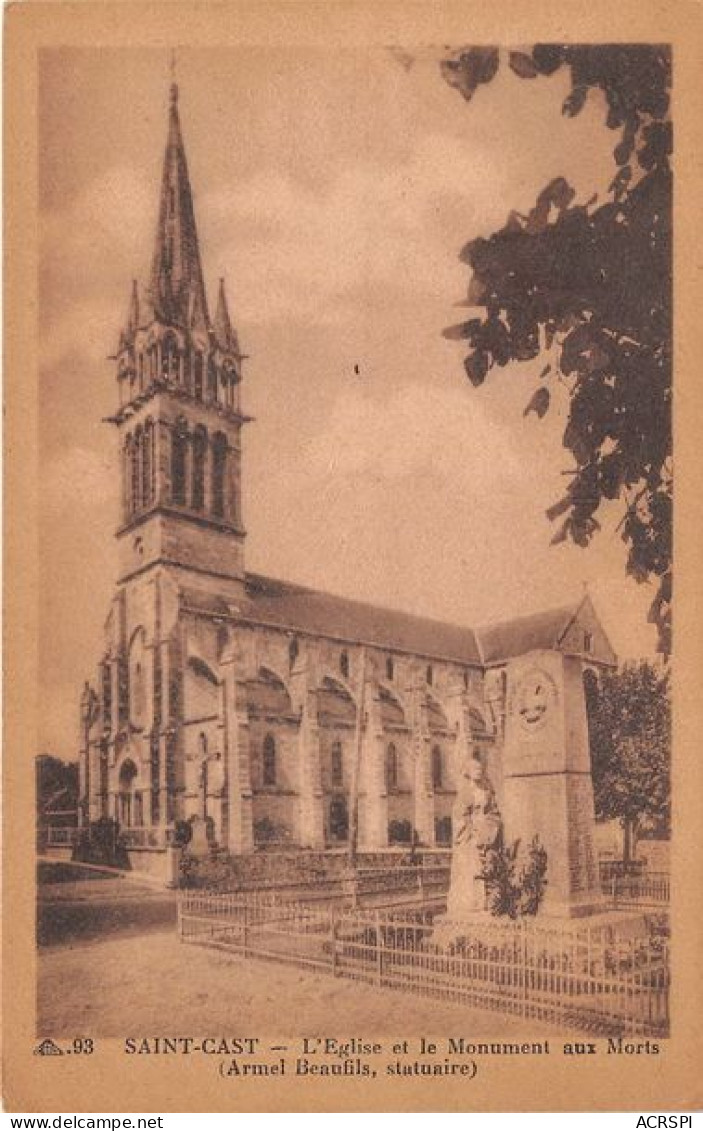 SAINT CAST L Eglise Et Le Monument Aux Morts 23(scan Recto-verso) MA1923 - Saint-Cast-le-Guildo