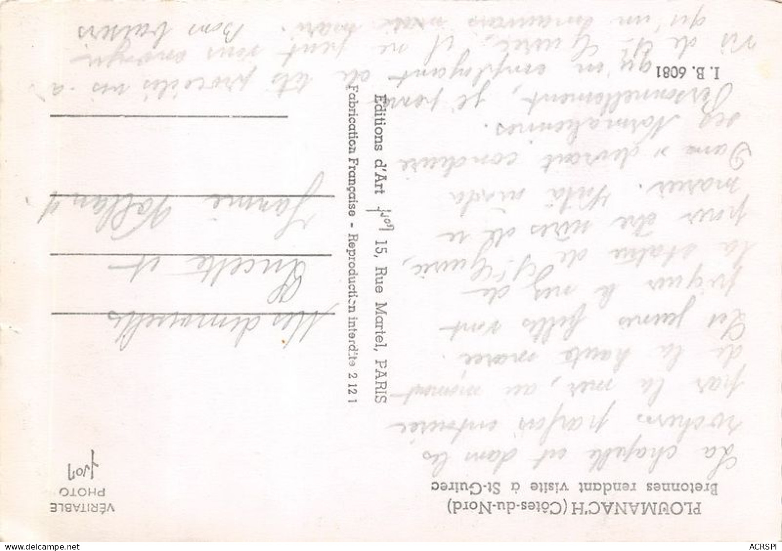 PLOUMANAC H Bretonnes Rendant Visite  A St Guirec 26(scan Recto-verso) MA1923 - Ploumanac'h