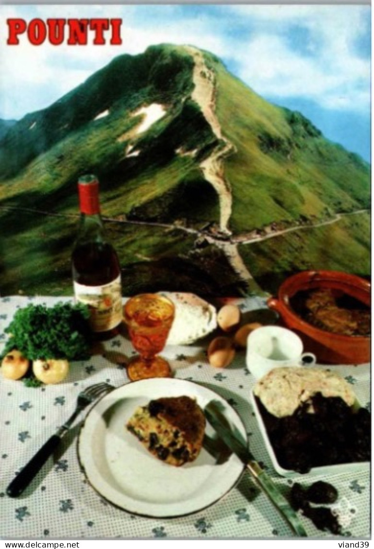 POUNTI AUX PRUNEAUX .  -   Recettes De Cuisine .Auvergne   - CPM - Voir Scannes Recto-Verso - Recipes (cooking)