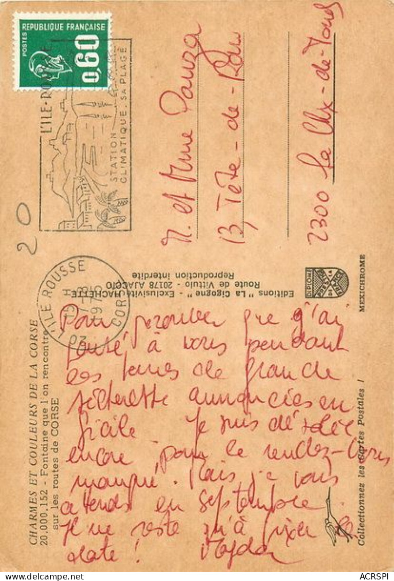 Corte  Fontaine Sur Les Routes De Corse  12   (scan Recto-verso)MA1936Ter - Corte