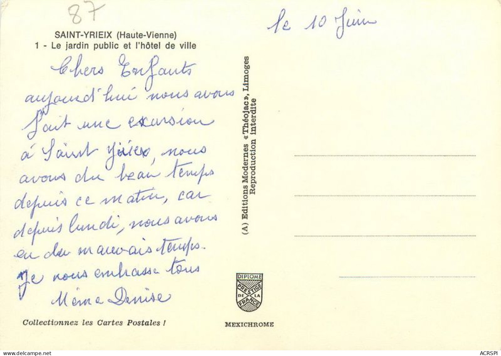 SAINT YRIEIX Le Perche  Le Jardin Public  Et L'hotel De Ville    16   (scan Recto-verso)MA1936Bis - Saint Yrieix La Perche