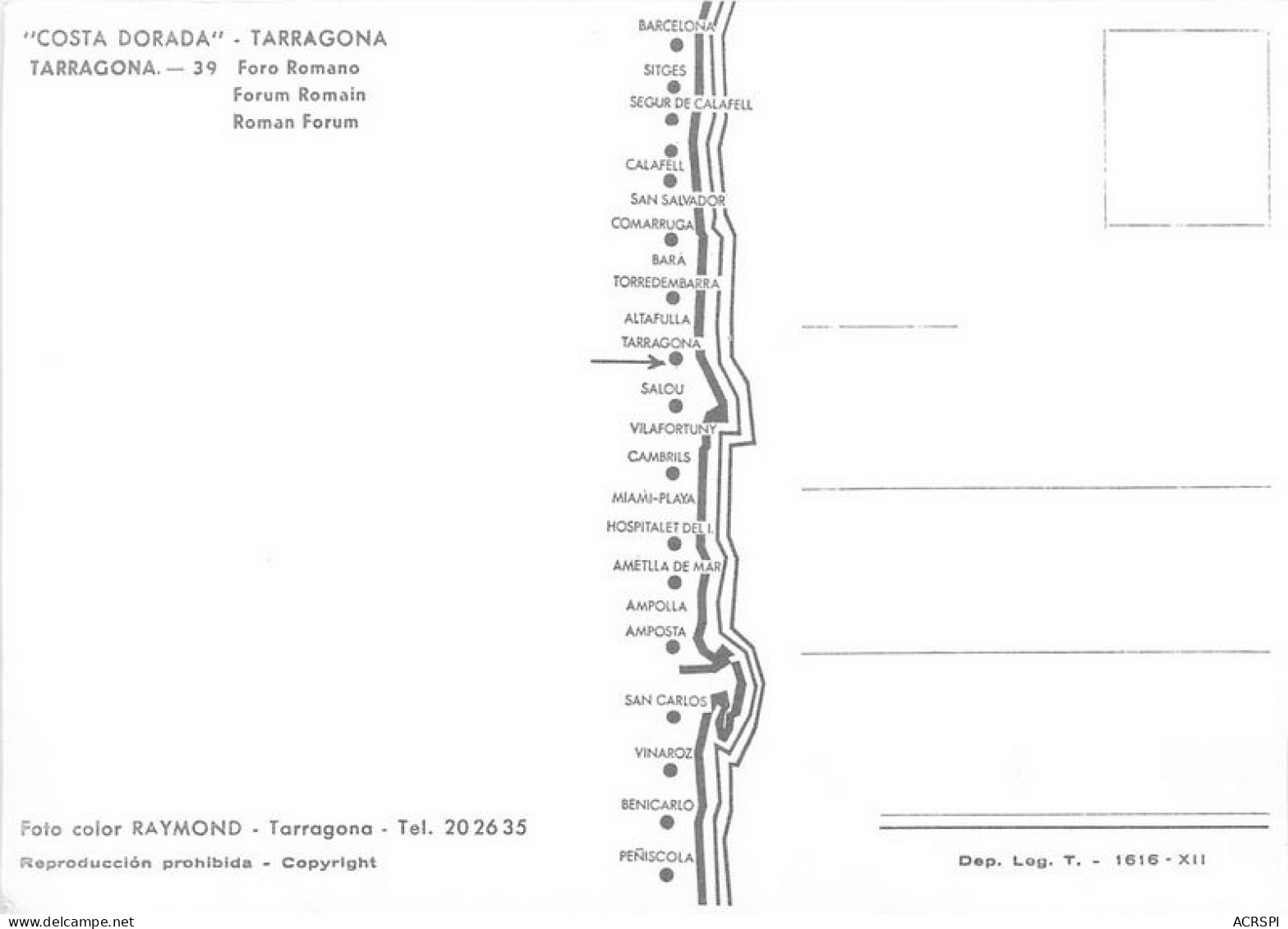 TARRAGONA  Foro Ramano  Comarque Baix Camp Cambrils Costa Dorada  Playa   11 (scan Recto-verso)MA1934Ter - Tarragona