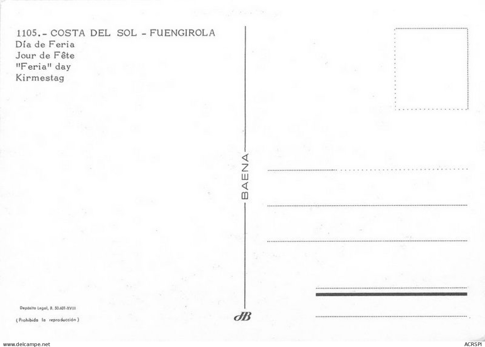 Costa Del Sol  MALAGA  Fuengiroladia De Feria   5   (scan Recto-verso)MA1934Bis - Málaga