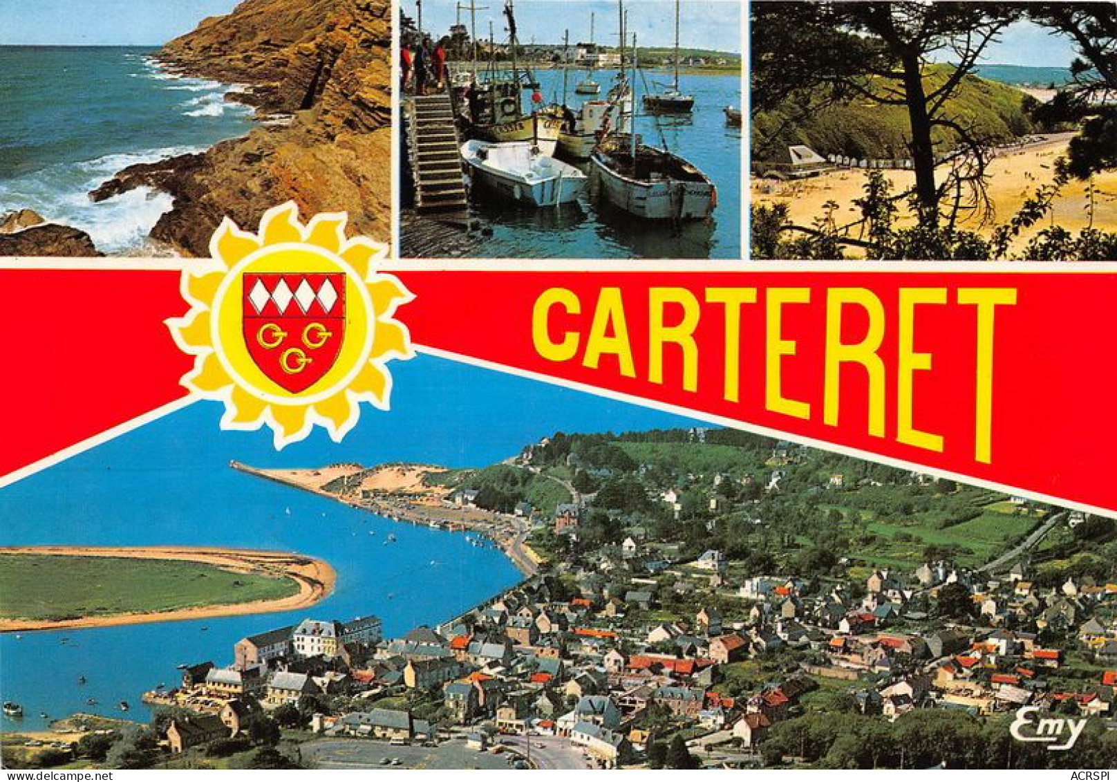 CARTERET Les Falaises Le Port La Plage Vue Generale Aerienne 19(scan Recto-verso) MA1933 - Carteret