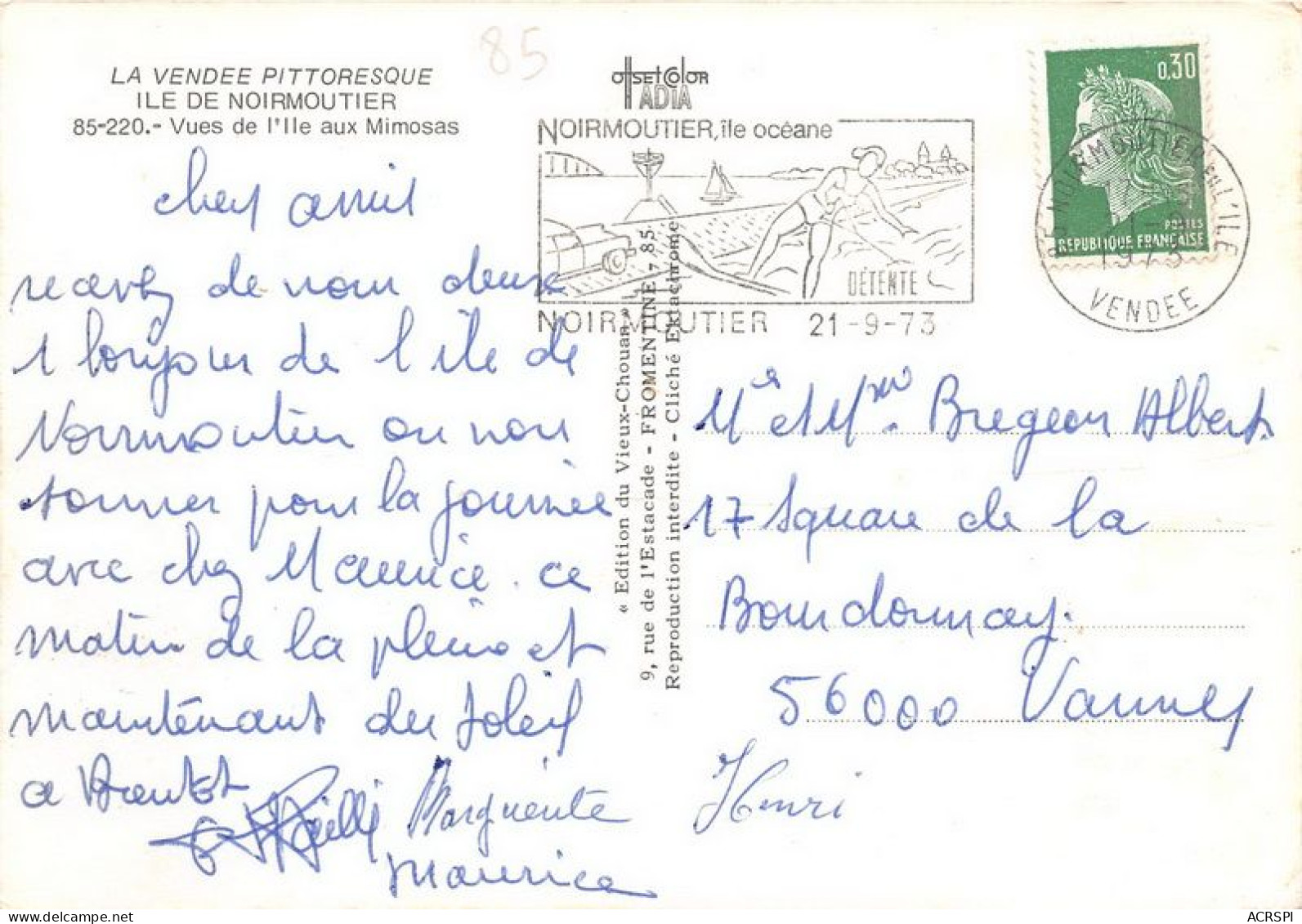 ILE DE NOIRMOUTIER Vues De L Ile Aux Mimosas 24(scan Recto-verso) MA1951 - Ile De Noirmoutier