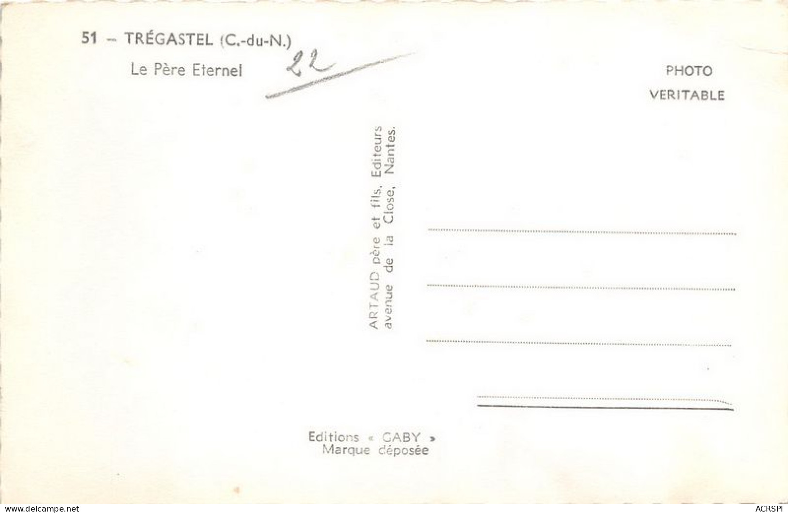 TREGASTEL Le Pere Eternel 6(scan Recto-verso) MA1950 - Trégastel