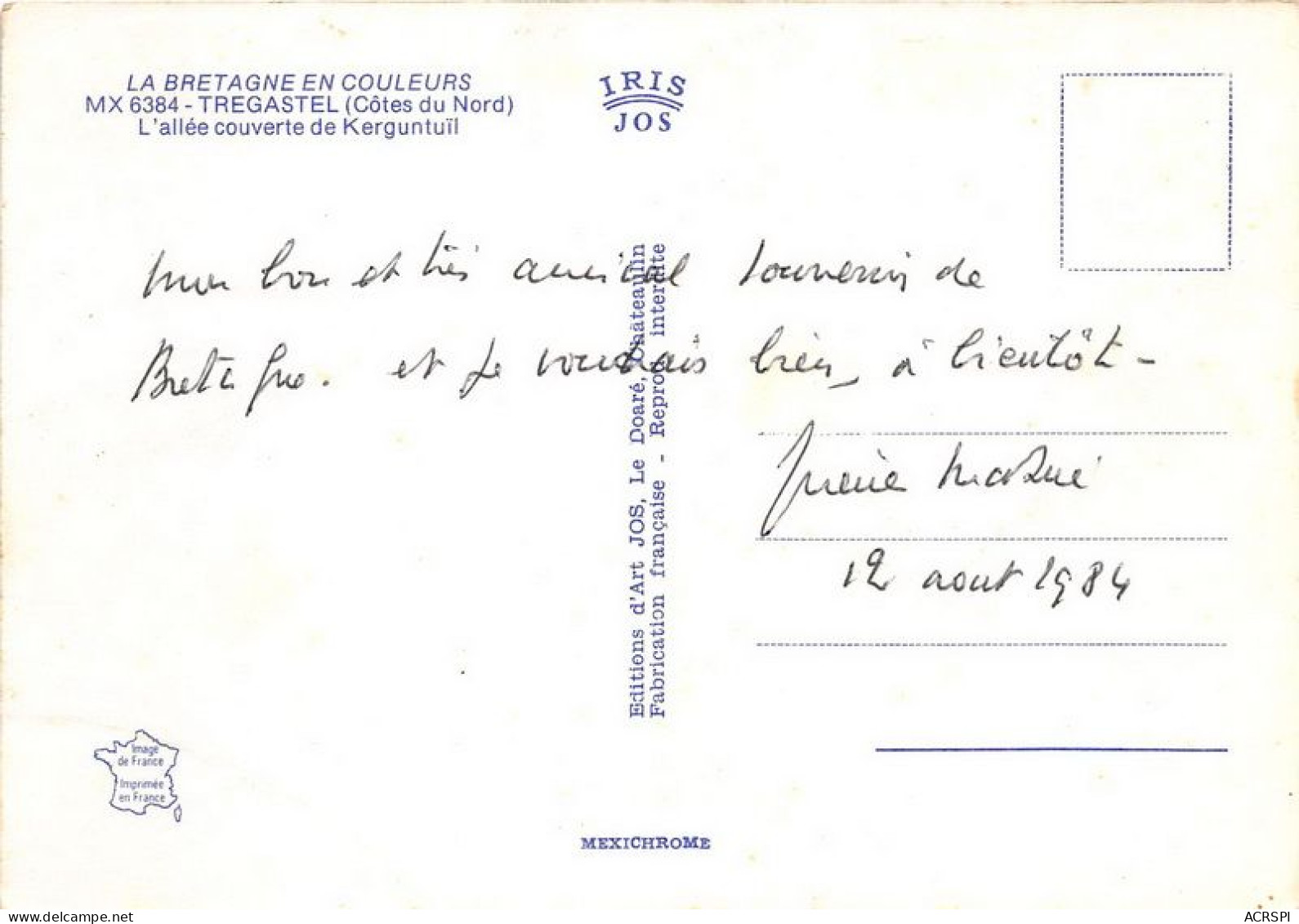 TREGASTEL L Alle Couverte De Kerguntuil 4(scan Recto-verso) MA1950 - Trégastel