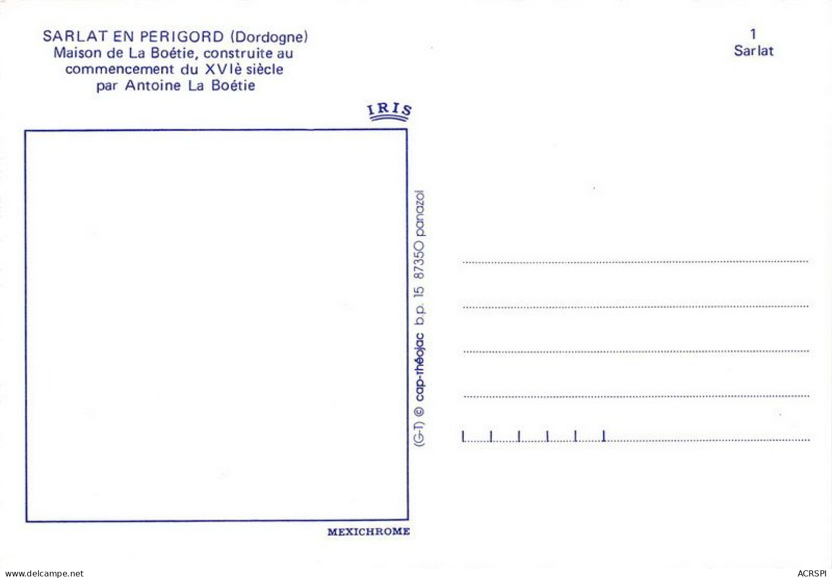 SARLAT EN PERIGORD Maison De La Boetie Construite Au Commencement Du XVIe Siecle 20(scan Recto-verso) MA1949 - Sarlat La Caneda