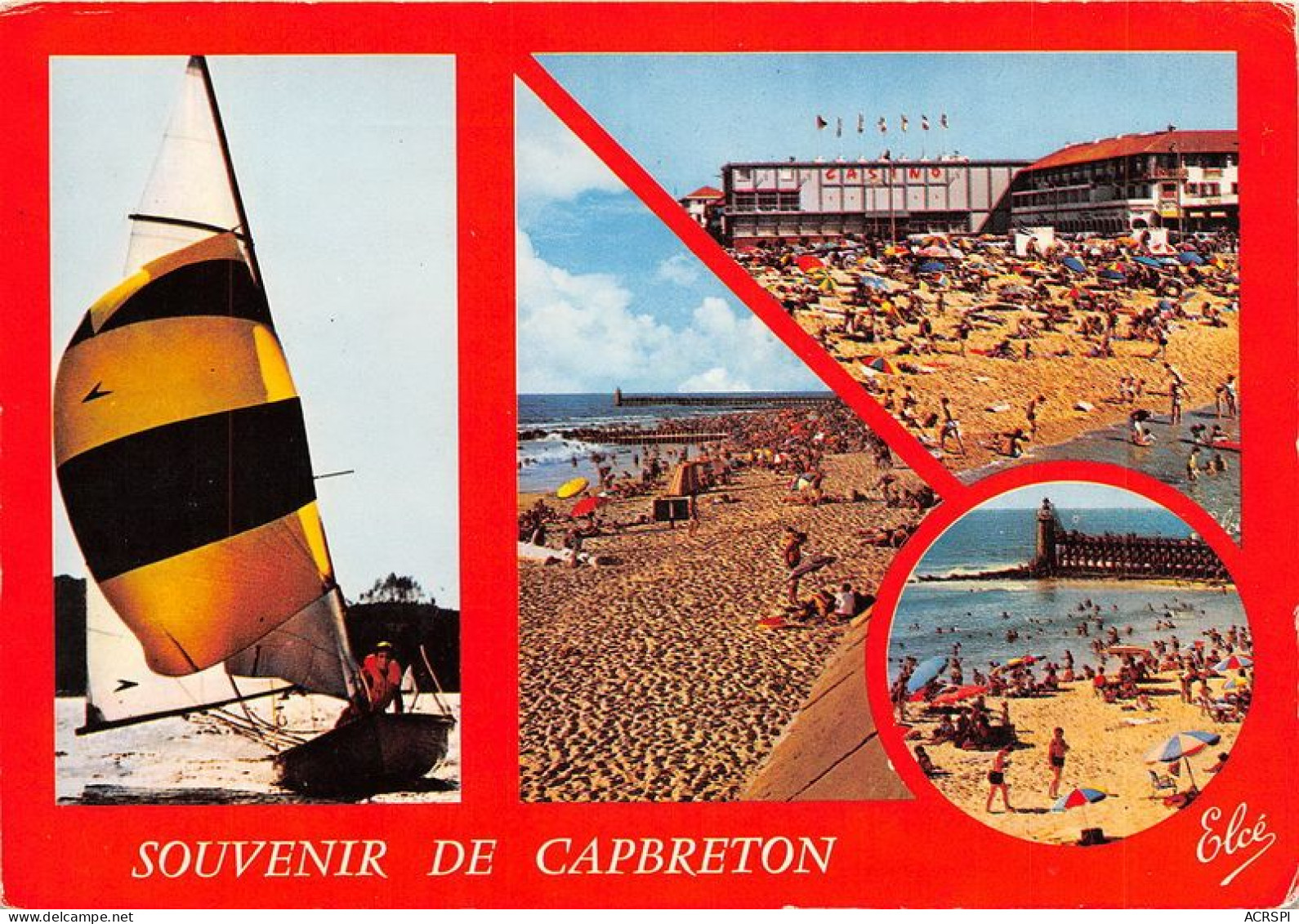 CAPBRETON Regate  Sur Le Lac La Grande Plage Et Le Casino L Estacade Avec La Belle Plage 23(scan Recto-verso) MA1948 - Capbreton