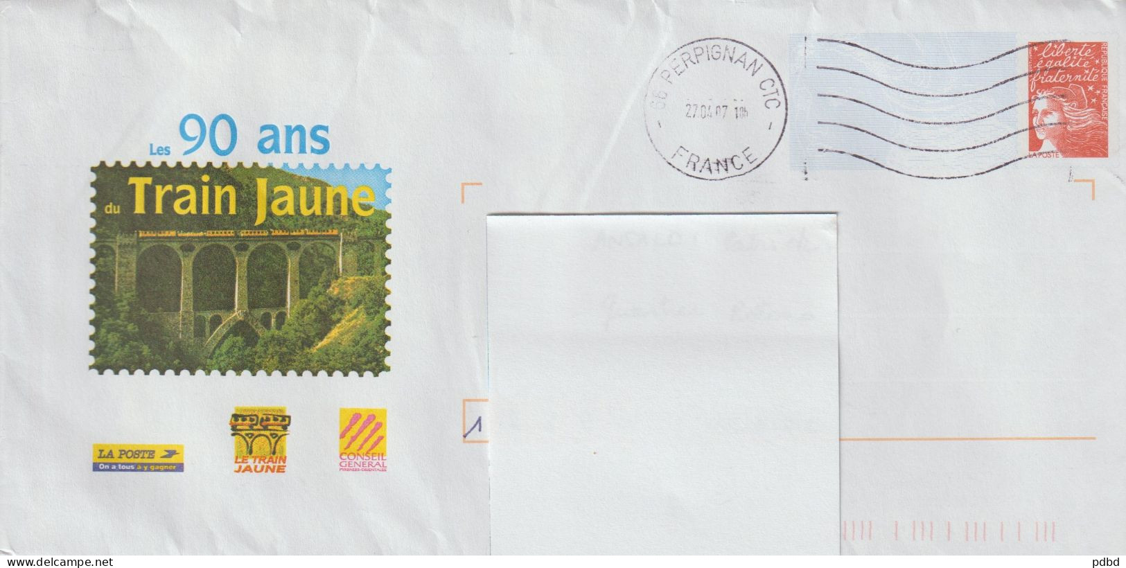 FT FER 09 . 66 . Perpignan . 2 Enveloppes Identiques . 90 Ans Du Train Jaune . Cerdagne . - Altri & Non Classificati