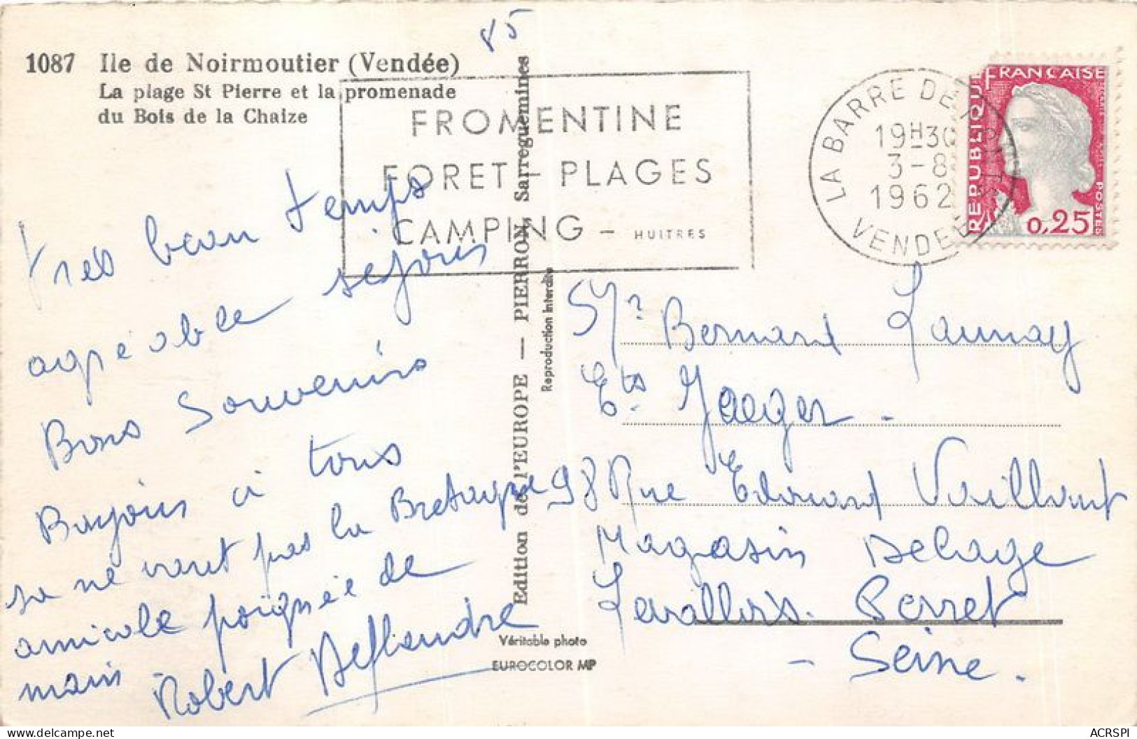 ILE DE NOIRMOUTIER La Plage St Pierre Et La Promenade Du Bois De La Chaize 16(scan Recto-verso) MA1944 - Ile De Noirmoutier