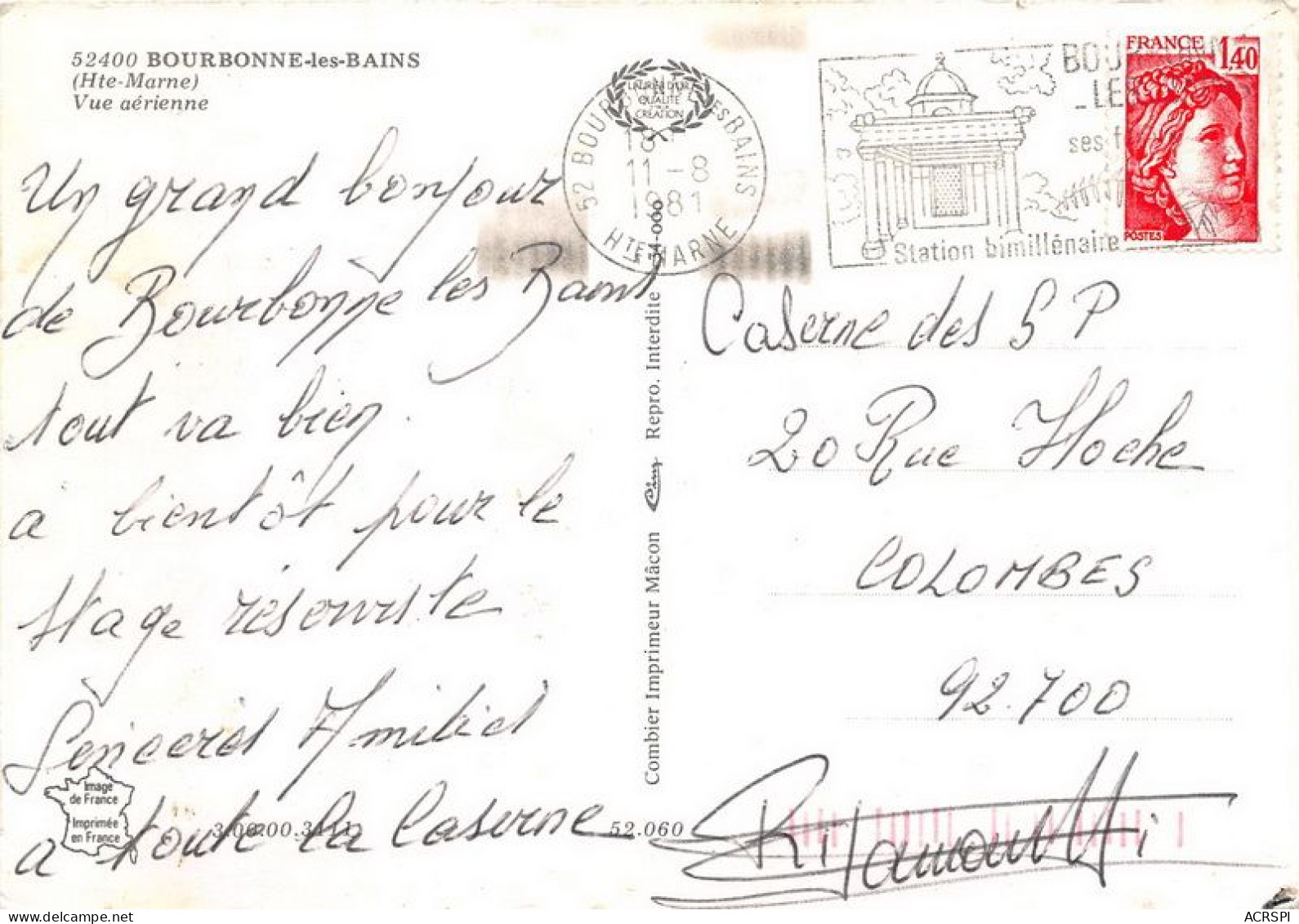 BOURBONNE LES BAINS Vue Aerienne 30(scan Recto-verso) MA1941 - Bourbonne Les Bains