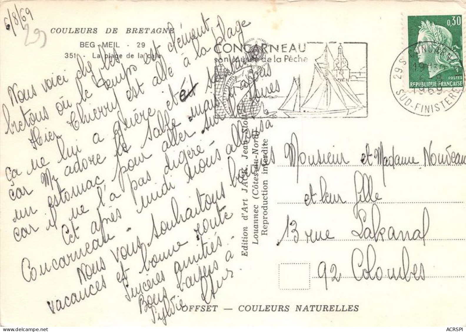 BEG MEIL La Plage De La Cale 20(scan Recto-verso) MA1939 - Beg Meil