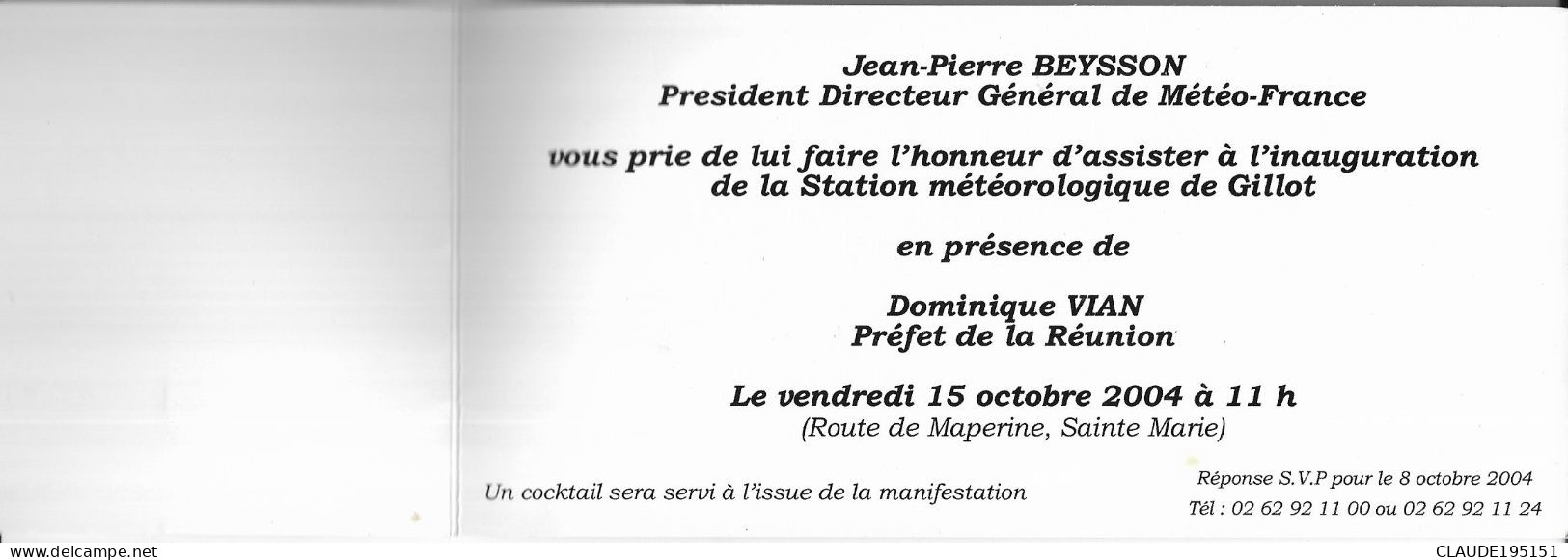 LA REUNION   INAUGURATION STATION METEOROLOGIQUE DE GILLOT   3 SCANS - Saint Denis