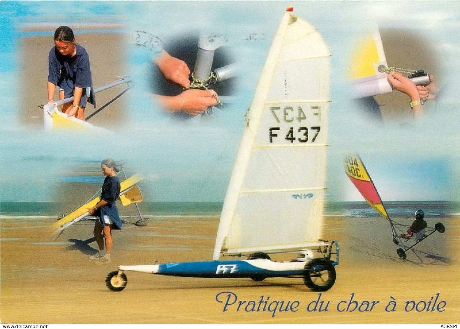 Oye  Plage Près De Dunkerque   Pratique Du Char à Voile  Nord Pas De Calais   13   (scan Recto-verso)MA1960Ter - Dunkerque