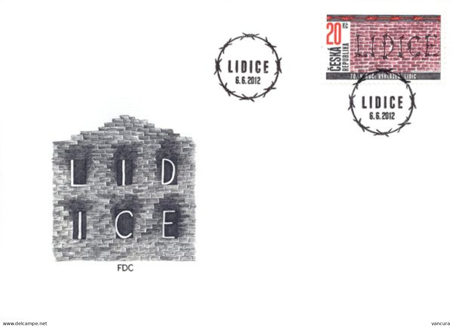 FDC 723 Czech Republic Lidice 2012 - WW2