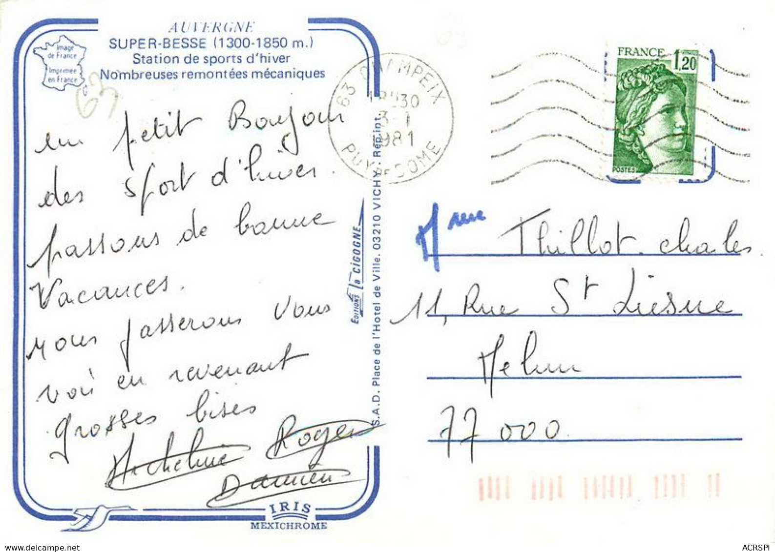 Besse-et-Saint-Anastaise  SUPER BESSE  15   (scan Recto-verso)MA1956Ter - Besse Et Saint Anastaise