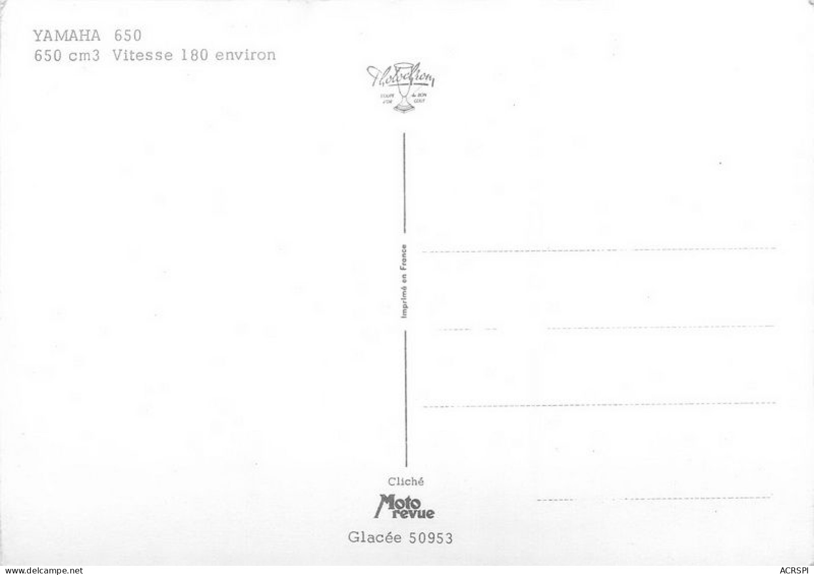 Moto  YAMAHA  650 XS Motorcycle  27   (scan Recto-verso)MA1955Bis - Motorfietsen