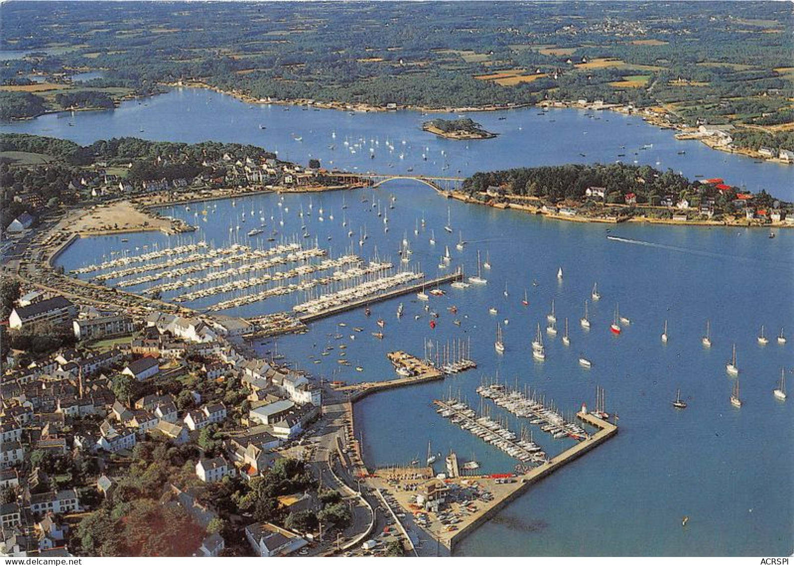 LA TRINITE SUR MER Vue Generale Sur La Trinite ET LE PONT DE KERISPER 6(scan Recto-verso) MA1953 - La Trinite Sur Mer