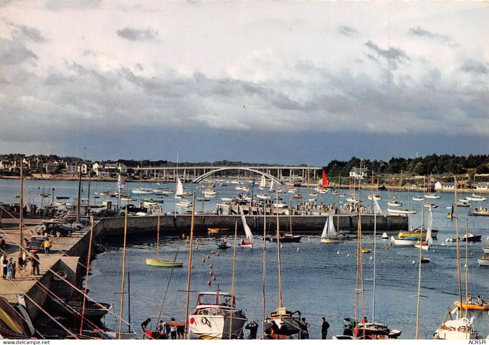 LA TRINITE SUR MER Vue Generale Sur Le Pport De Plaisance Et Le Pont De Kerisper 21(scan Recto-verso) MA1953 - La Trinite Sur Mer