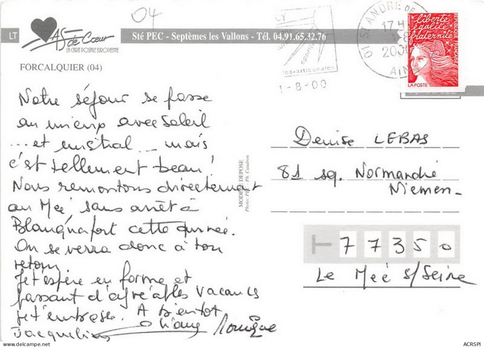 FORCALQUIER 3(scan Recto-verso) MA1972 - Forcalquier