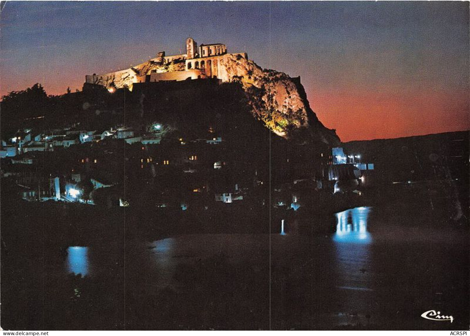 SISTERON Vue Generale De Nuit De La Ville Et De La Citadelle 22(scan Recto-verso) MA1972 - Sisteron