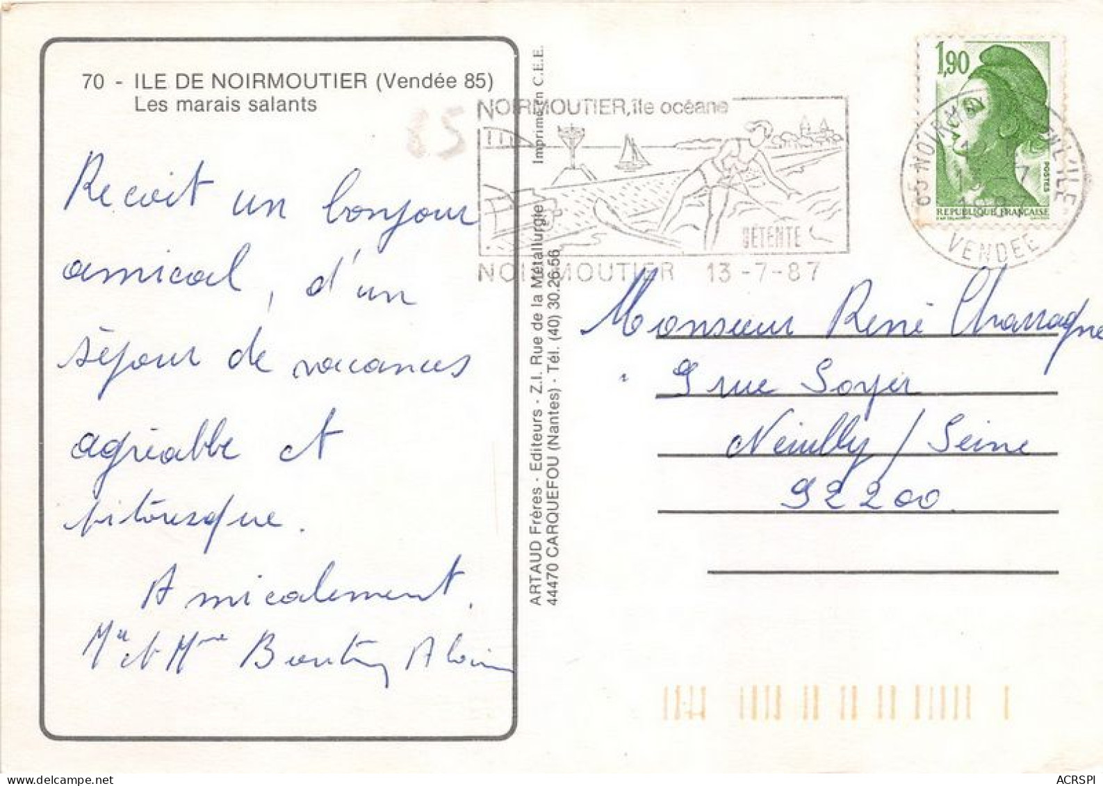 ILE DE NOIRMOUTIER Les Marais Salants 23(scan Recto-verso) MA1968 - Ile De Noirmoutier