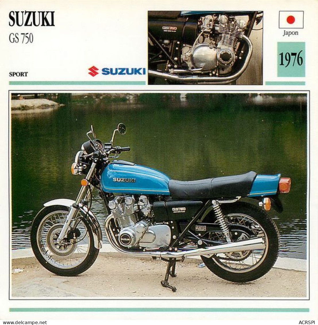 SUZUKI  750 GS 1976  Motorbike Motorrad Motorfiets Motociklas Motorcycle MOTO   49  MA1967Bis - Moto