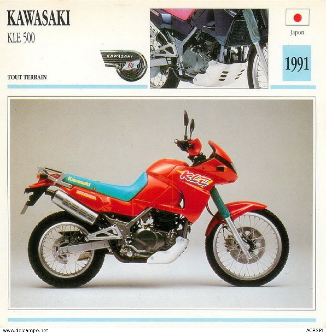 KAWASAKI  KLE 500 1991  Motocicleta Motorbike Motorrad Motorfiets Motociklas Motorcycle MOTO   40  MA1967Bis - Motorbikes
