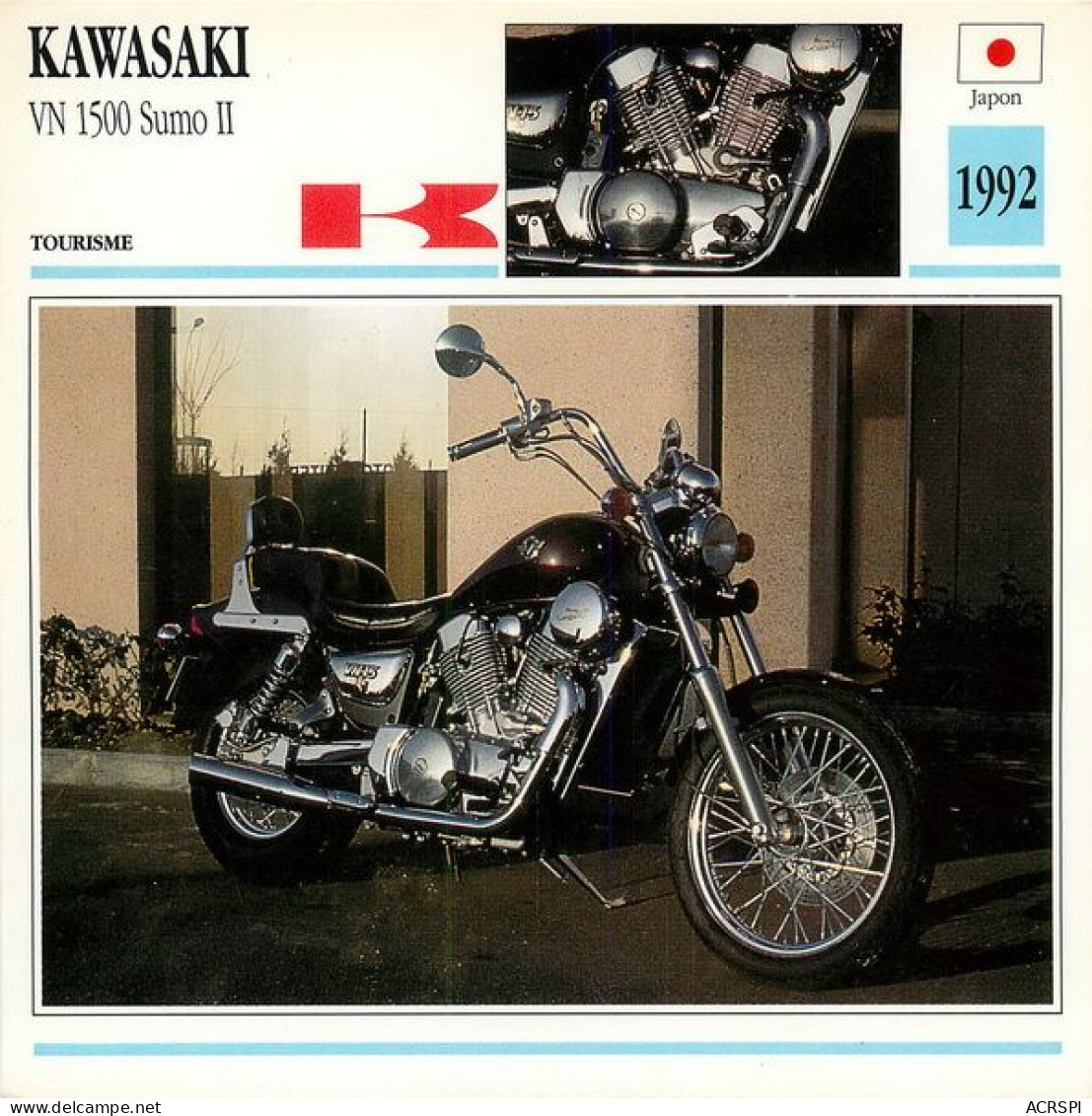 KAWASAKI  VN 1500 SUMO  1992  Motocicleta Motorbike Motorrad Motorfiets Motociklas Motorcycle MOTO   39  MA1967Bis - Motos