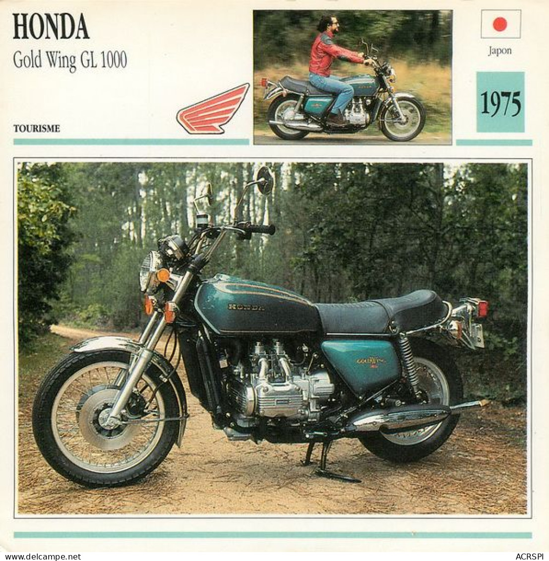 HONDA   Gold Wing GL 1000  Motocicleta Motorbike Motorrad Motorfiets Motociklas Motorcycle MOTO    27  MA1967Bis - Motorfietsen