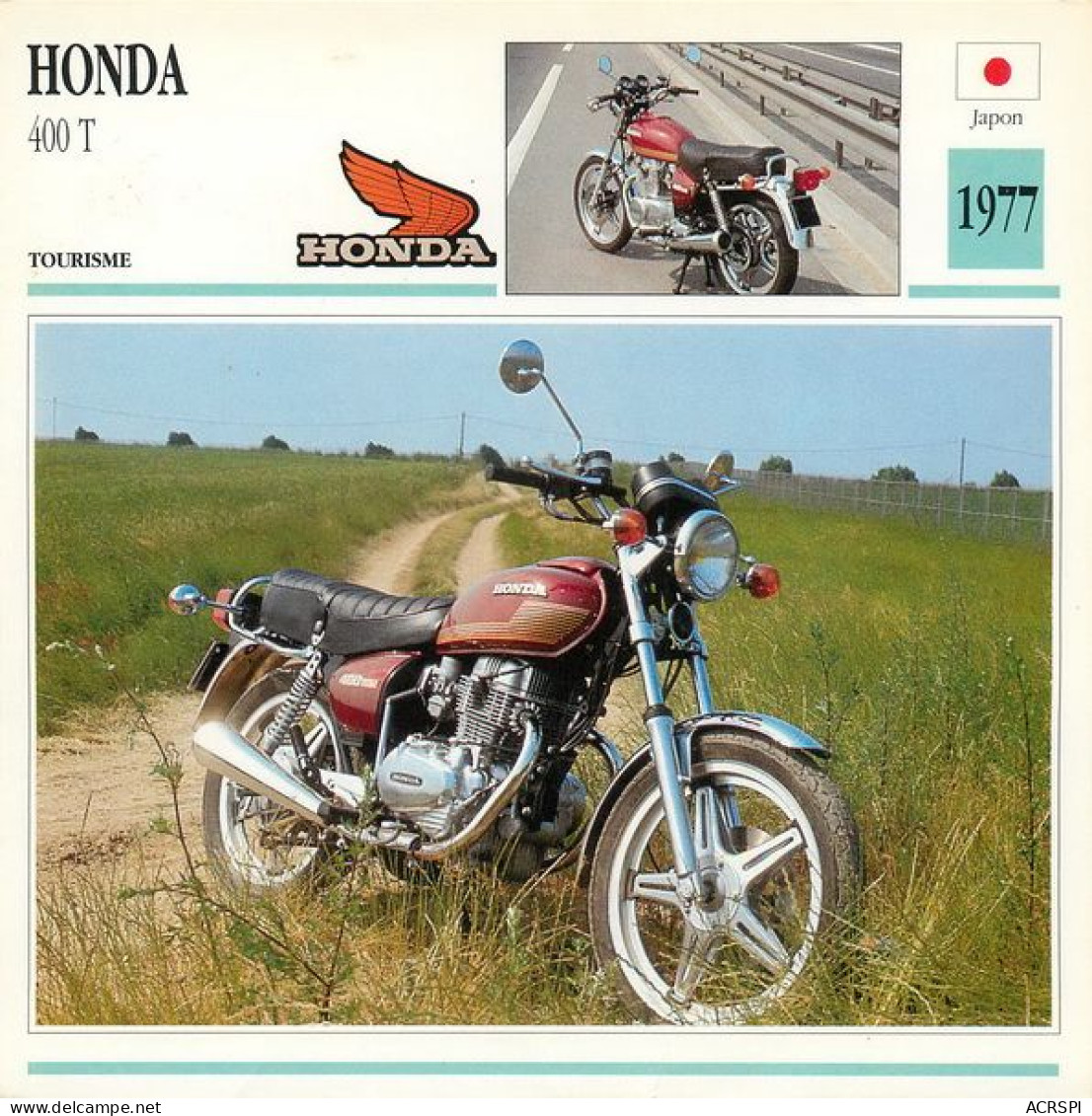 HONDA  400 T Motocicleta Motorbike Motorrad Motorfiets Motociklas Motorcycle MOTO    13   MA1967Bis - Motorbikes