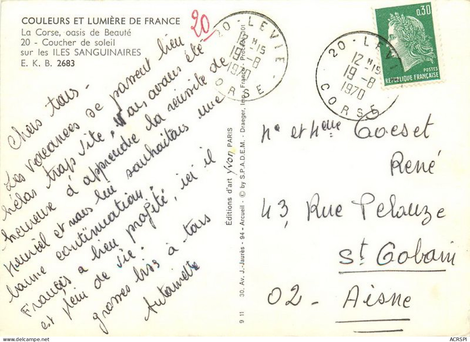 Ajaccio  Les Iles Sanguinaires   12   (scan Recto-verso)MA1967 - Ajaccio