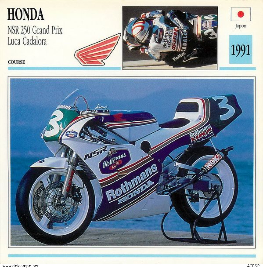 HONDA Nsr 250 Cadalora Luca  Motocicleta Motorbike Motorrad Motorfiets Motociklas Motorcycle MOTO 2  MA1967Bis - Motos