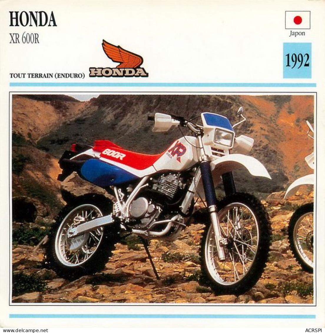 HONDA XR 600 R Motocicleta Motorbike Motorrad Motorfiets Motociklas Motorcycle MOTO 5  MA1967Bis - Motos