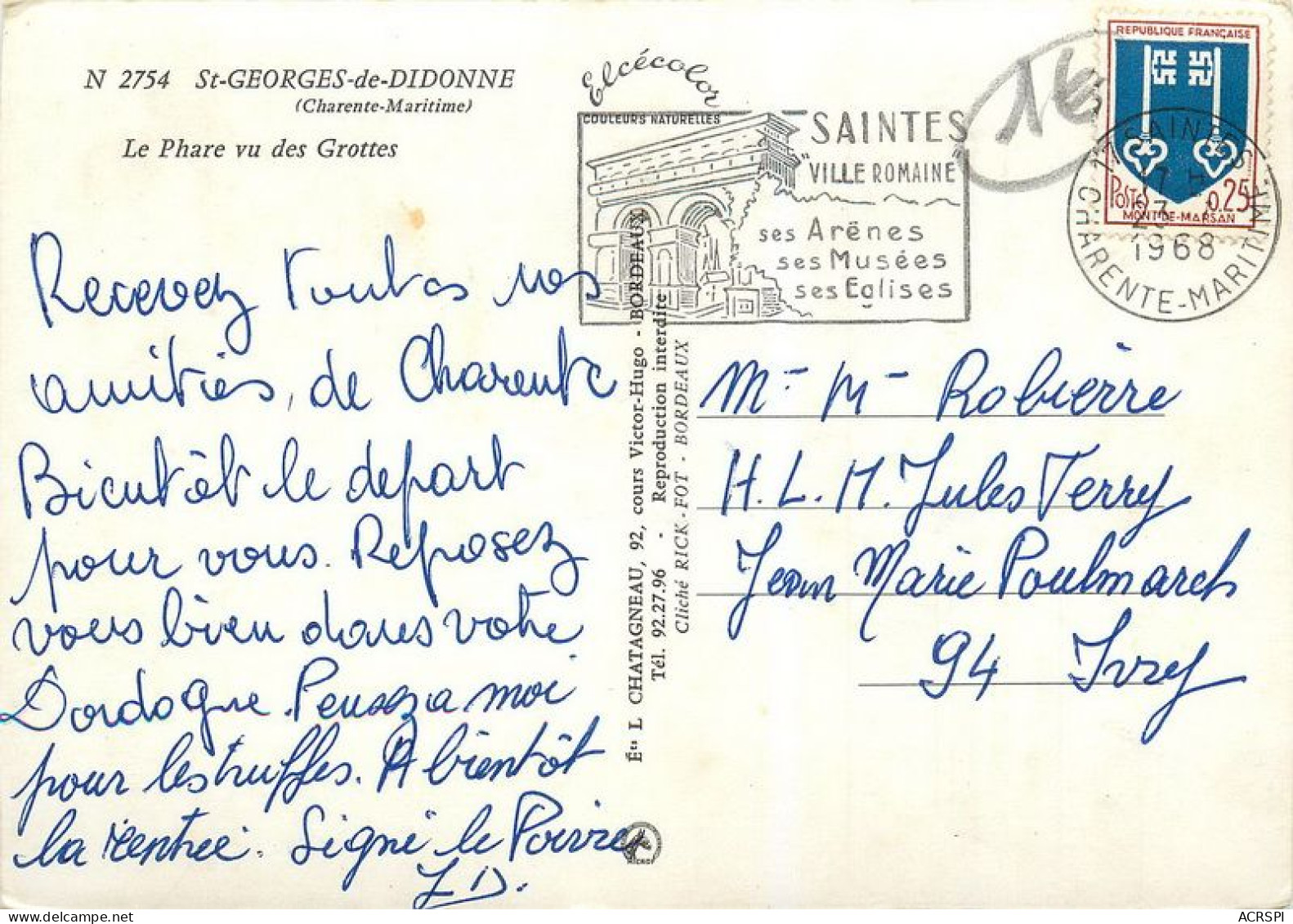 SAINT GEORGES DE DIDONNE  Le Phare  10   (scan Recto-verso)MA1988Bis - Saint-Georges-de-Didonne