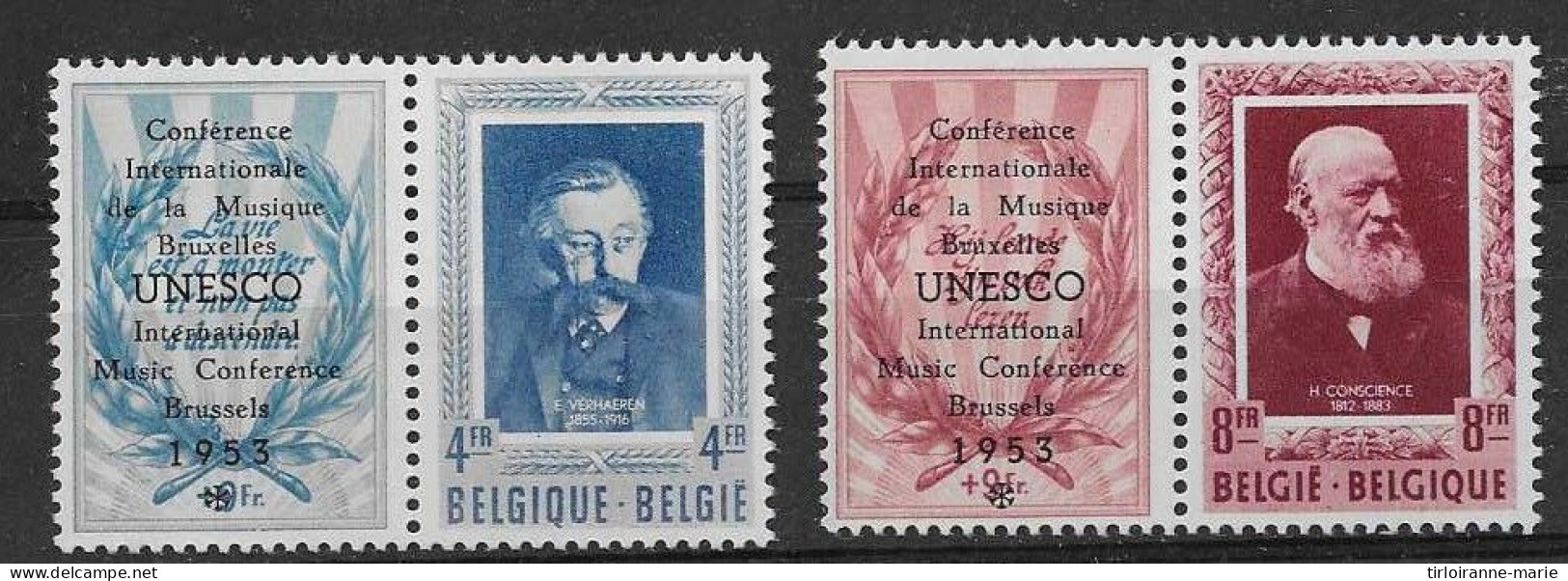 BELGIQUE Serie Litterateurs N°898/99 Timbre Neufs** Sans Charnières . Cote Cob 2005 = 310 Euro - Unused Stamps