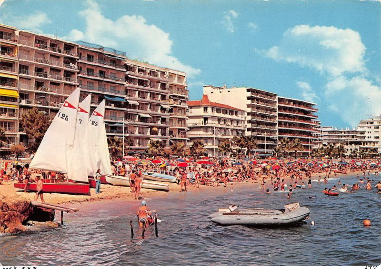 JUAN LES PINS Une Partie Des Plages L Ecole De Voile 19(scan Recto-verso) MA1982 - Juan-les-Pins