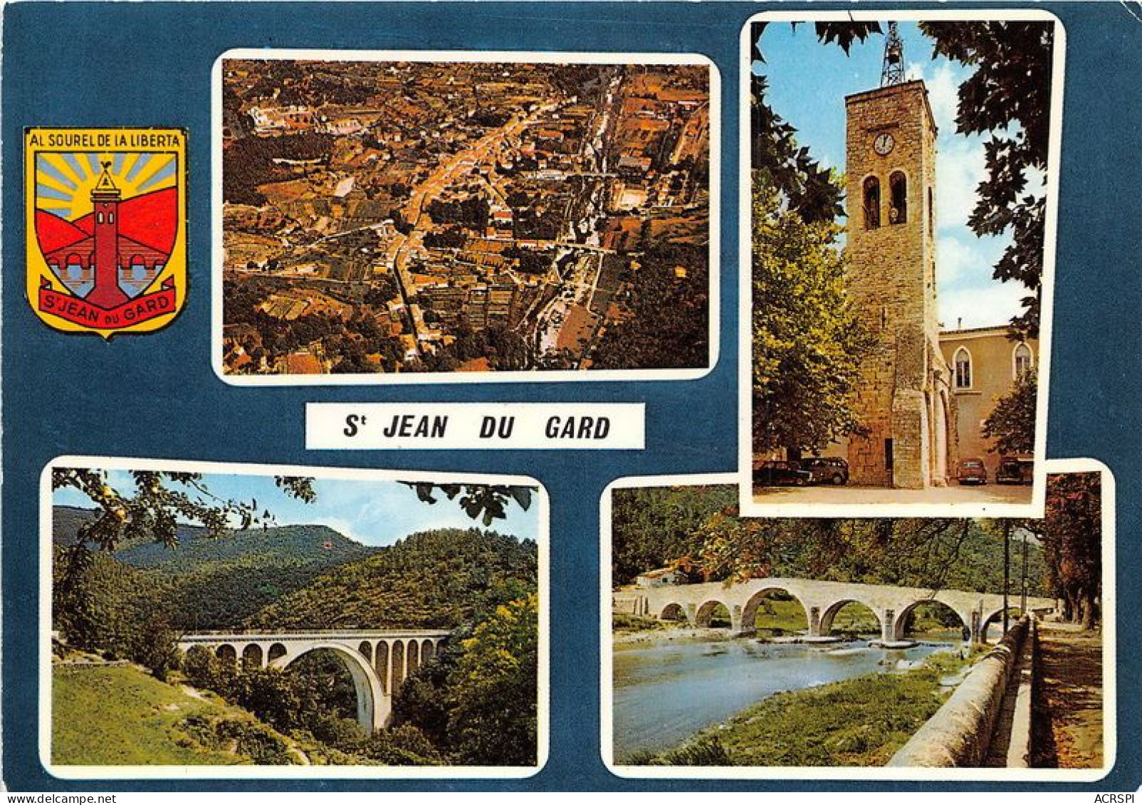 SAINT JEAN DU GARD Vue Aerienne La Tour De L Horloge Le Pot Des Abarines Les Vieux Pont 29(scan Recto-verso) MA1981 - Saint-Jean-du-Gard