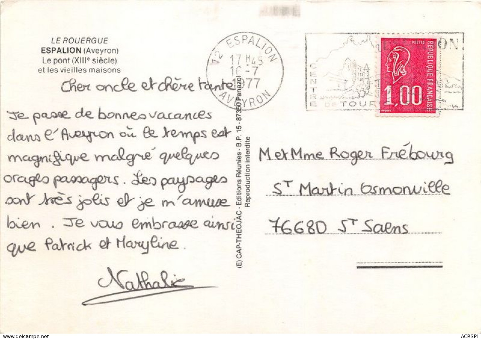 ESPALION Le Pont Et Les Vieilles Maisons 24(scan Recto-verso) MA1977 - Espalion