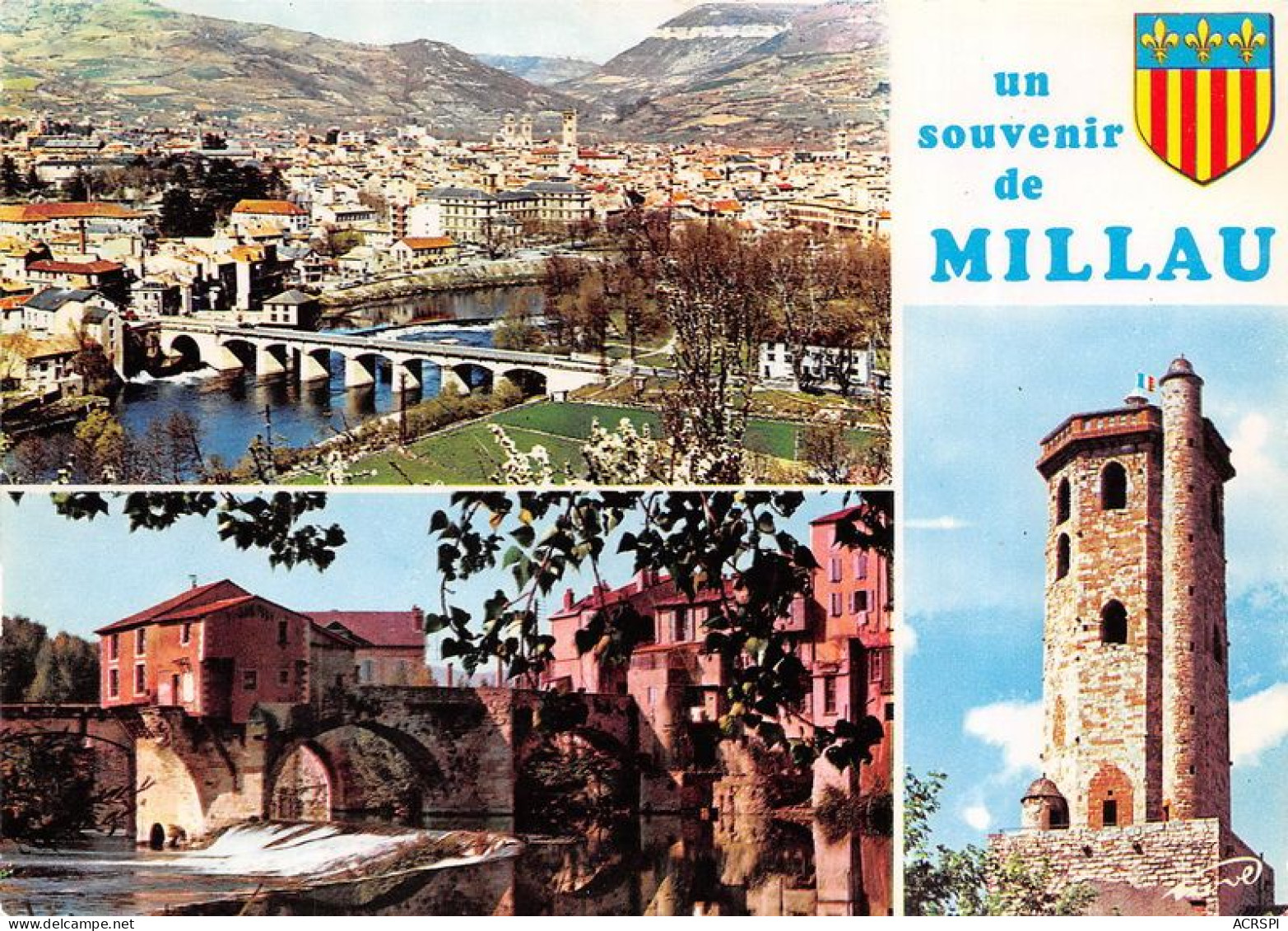 MILLAU Le Beffroi Vue Generale Le Vieux Moulin Sur Le Tarn 29(scan Recto-verso) MA1977 - Millau