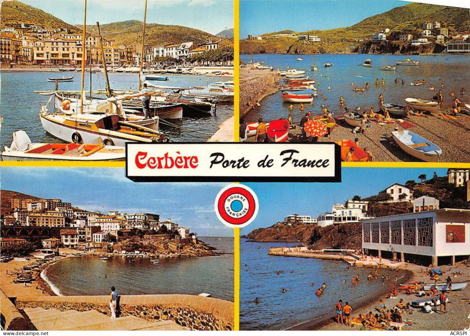 CERBERE Porte De France Ville Frontiere Le Port De Plaisance La Plage 3(scan Recto-verso) MA1975 - Cerbere